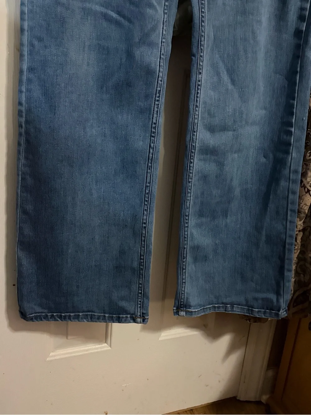 New York & Company Women's Blue Wide Leg Jeans